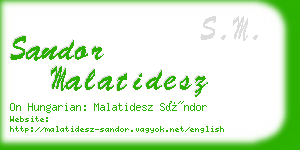 sandor malatidesz business card